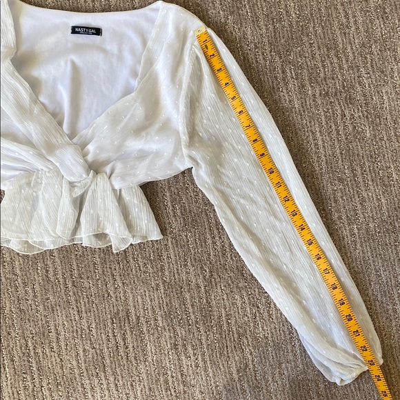 Nasty Gal White Sheer Cropped Blouse - Picture 12 of 12